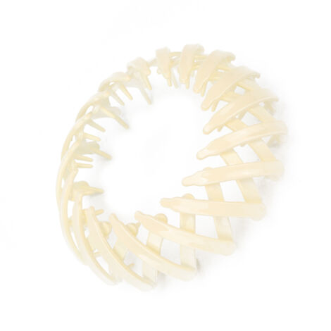 Barrette extensible nid d'oiseau pour chignon ou queue, pince à cheveux beige accessoire coiffure (1/5)
