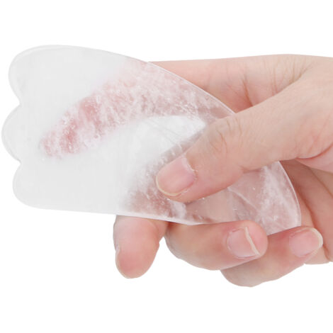 Plaque de Gua Sha en Cristal de Roche Naturelle pour Soins du Visage et Détente