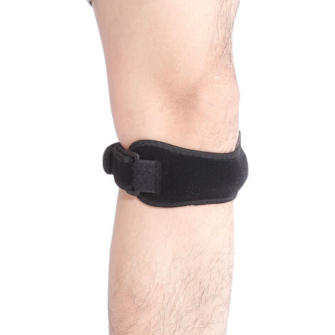 Genouillère de Compression Sportive avec Support Latéral pour Randonnée et Course - Noir (1/4)