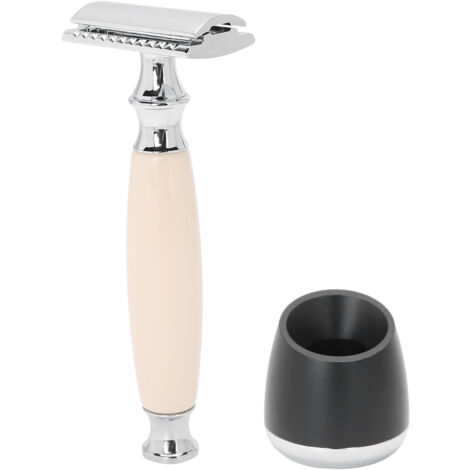 Support pour Lames de Rasoir Double Tranchant avec Socle - Accessoire Salle de Bain Beige (1/5)