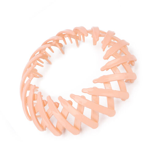 Barrette extensible nid d'oiseau pour chignons et queues de cheval - Accessoire cheveux rose (1/5)