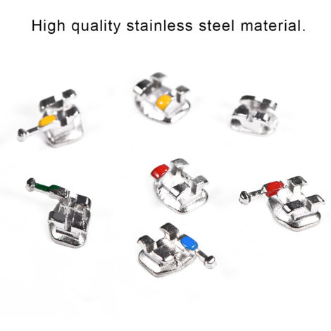 10 Packs d'Attaches Orthodontiques Métalliques Mini Roth 022 avec Crochets 3-4-5 pour Appareil Dentaire (1/5)