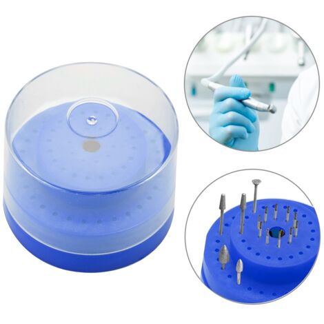 Bloc de rangement rond pour fraises dentaires, 60 emplacements (Bleu) (1/5)