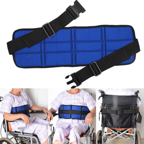 Harnais de sécurité respirant et réglable pour fauteuil roulant, ceinture de maintien pour seniors et patients dépendants.