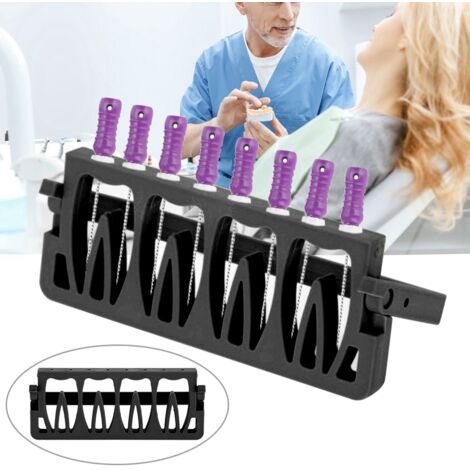 Support Stérilisable pour Instruments Endodontiques, 8 Places, Disponible en 3 Teintes, Noir (1/5)