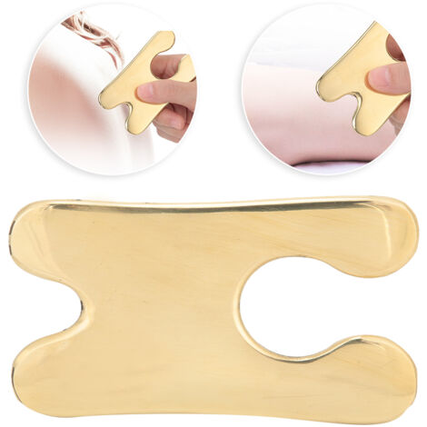 Plaque de Gua Sha en Laiton pour Détente et Bien-être, Outil de Massage Anti-Douleur