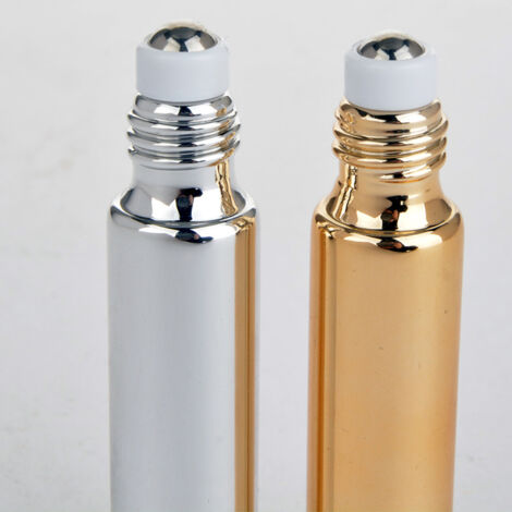 Flacons roll-on vides 5ml en verre doré rechargeables, légers et portables pour huiles essentielles et voyages - Lot de 7 pièces (1/3)