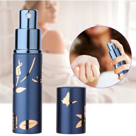 Flacon rechargeable 10ml aluminium bleu - Atomiseur vide portable pour parfum (1/5)