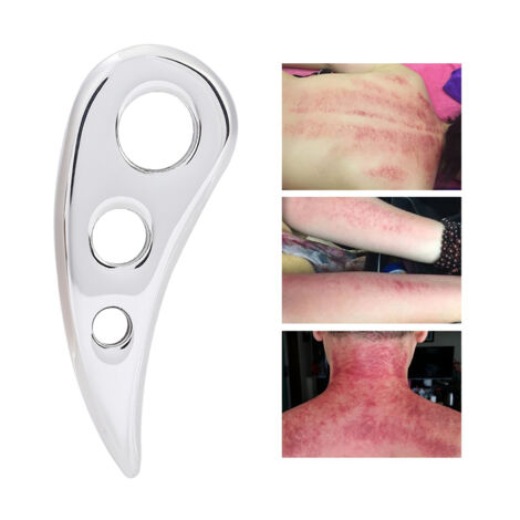Plaque de Gua Sha en Acier Inoxydable pour Détente Musculaire et Bien-être