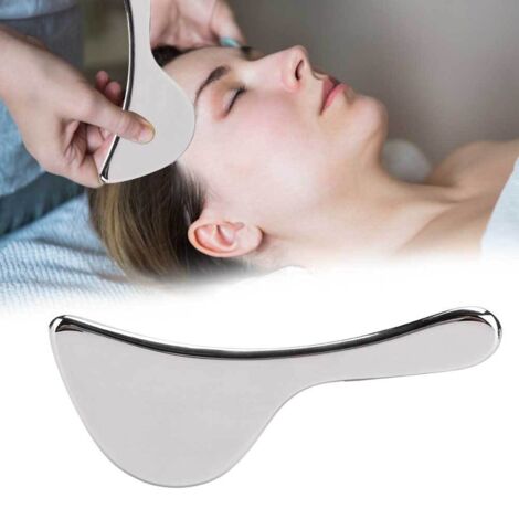 Plaque de Gua Sha en Acier Inoxydable pour Massage Facial et Détente Corporelle