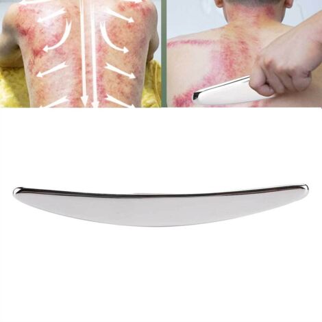 Plaque de Gua Sha en Acier Inoxydable 304, Outil de Soin Visage et Détente