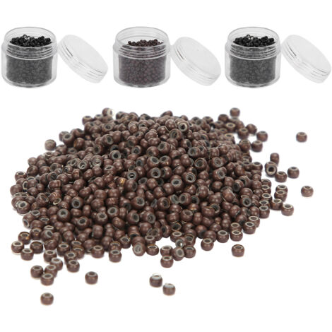 3 Bouteilles de Perles en Silicone pour Extensions de Cheveux 3.0mm, Anneaux Micro Liens Confortables (Tailles 1/3/5) (1/5)