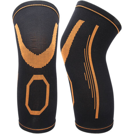 Genouillères Enfants 2 Pièces - Protection Articulaire Respirante et Confortable (Orange/Noir) (1/5)