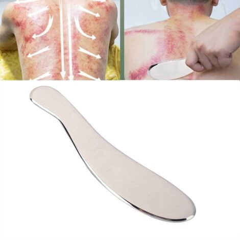 Plaque de Gua Sha en Acier Inoxydable pour Massage Facial et Détente Corporelle