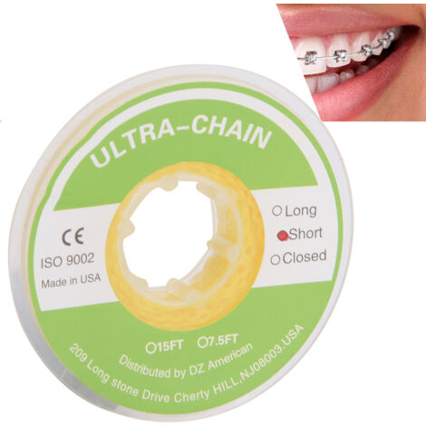 Élastiques dentaires en chaîne pour appareils orthodontiques - Accessoire jaune (1/5)