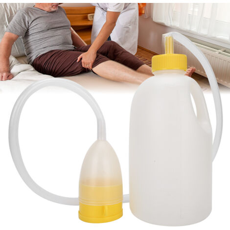 Bidon urinaire masculin 1700ml avec tube pour incontinence et soins à domicile
