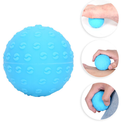 Balle de Massage en Silicone pour Détente Musculaire et Fascia - Yoga et Récupération Sportive - Bleue