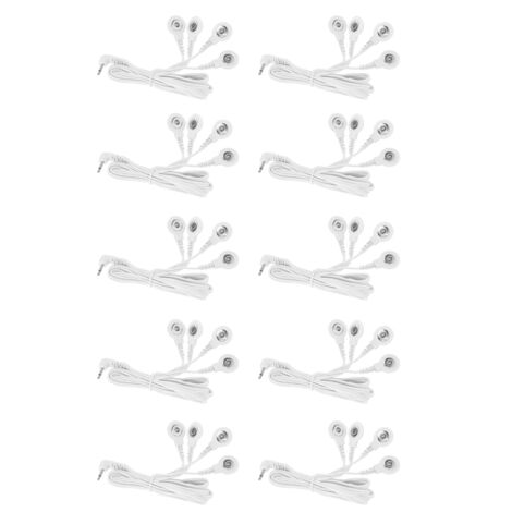 10 fils d'électrodes DC 2.5mm pour appareil TENS, câbles de massage électrique à 4 boutons (1/5)