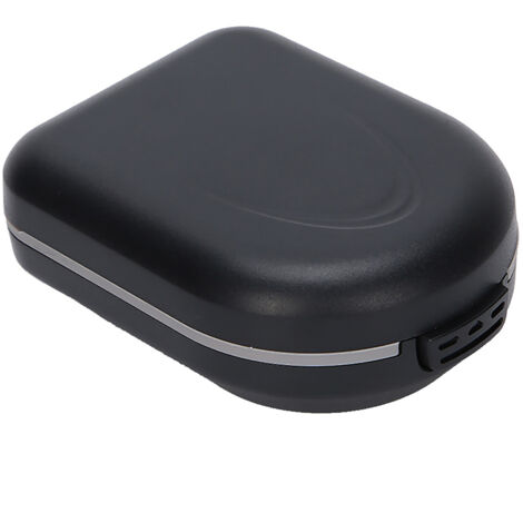 Étui de protection étanche pour appareil auditif contour d'oreille, boîtier portable anti-choc noir (1/5)