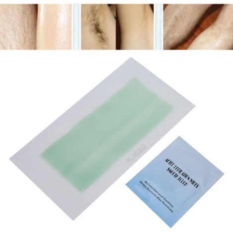 40 bandes de cire chaude professionnelle avec 4 lingettes apaisantes - Kit épilation maison complet (1/5)