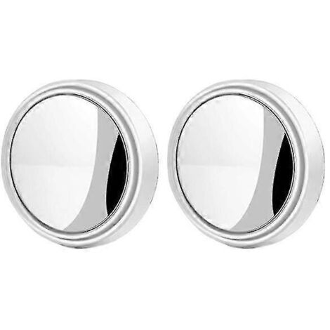 rétroviseurs d'angle mort ronds convexes pour voiture, grand angle, réglables à 360°, transparents, pour une sécurité accrue au volant - 2 pièces blanches (1/5)