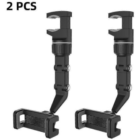 Support de téléphone pour rétroviseur de voiture, compatible avec les téléphones de 40 à 61 pouces (GPS), avec support réglable (lot de 2, gris). (1/5)