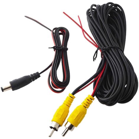 Câble vidéo 6 m x 10 m pour caméra de recul de voiture - Câble RCA universel pour connecter la caméra de recul à l'écran multimédia de la voiture - 6 m (1/5)