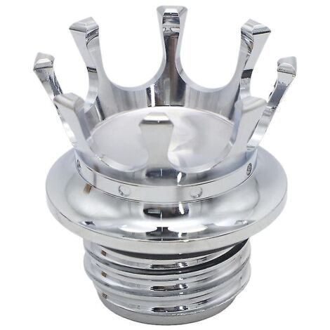 Bouchon de réservoir d'essence style couronne de roi pour Sportster Softail argenté-- (1/5)