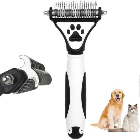 Brosse de toilettage pour chats, brosse autonettoyante pour chiens et chats, élimine le sous-poil mort, brosse anti-mue pour chats à poils courts ou longs. (1/5)