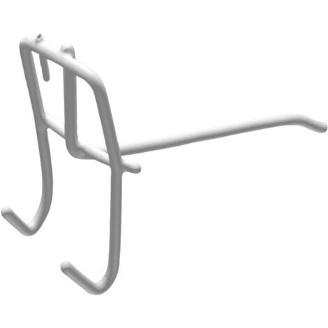 Lot de 10 crochets de présentation muraux en métal blanc de 9,9 cm de long pour étagères de magasin. (1/5)