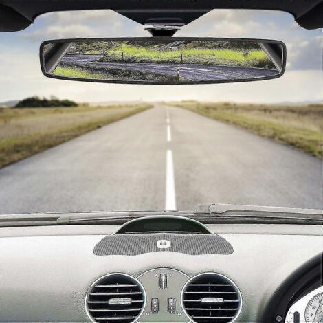 Rétroviseur panoramique universel grand angle pour voiture Autohaux avec ventouse, 48 x 13 pouces (11,8 x 5,5 cm). (1/4)