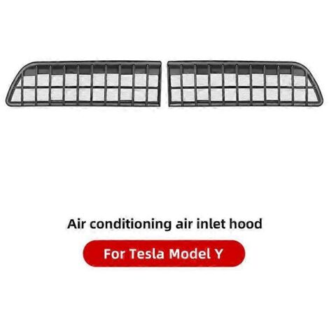 2 caches de protection pour entrée d'air Tesla Model Y 2020-2022 - Anti-insectes et anti-salissures - Cache avant pour climatisation - Noir (1/5)