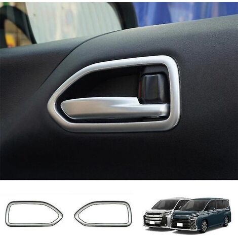 2 pièces Garniture de poignée de porte intérieure de voiture argent mat, panneau de traction, cache de poignée pour Noah Voxy série 90 2-- (1/4)