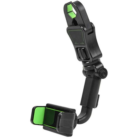 Support de téléphone portable pour rétroviseur de voiture, pivotant à 360°, universel, à fixer au siège par clip de suspension. (1/5)