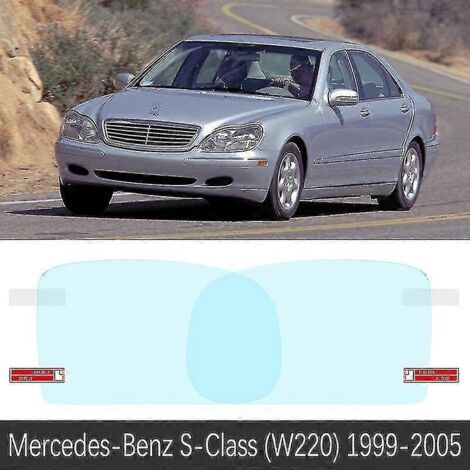 Film de protection pour rétroviseur intérieur Mercedes-Benz Classe S W220 W221 W222 (1999-2020) - Accessoires autocollants anti-buée et imperméables - Classe S (W220) 99-05 (1/5)