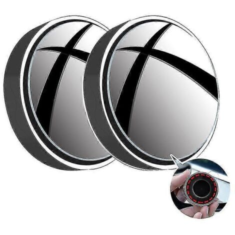 Nouveau lot de 2 rétroviseurs auxiliaires à ventouse pour voiture, rotation à 360°, grand angle, cadre rond, avec œilleton – Ventouse noire A (1/5)