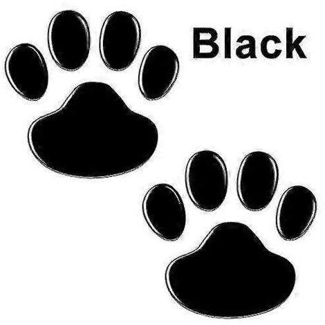 Lot de 2 autocollants auto pour voiture, motif patte d'animal 3D (chien/chat), en PVC noir. (1/5)