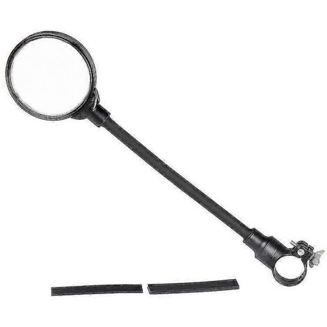Rétroviseur de vélo Deemount, lentille convexe incassable de 80 mm, fixation sur guidon gauche ou droite, angle réglable - 1 pièce (1/5)