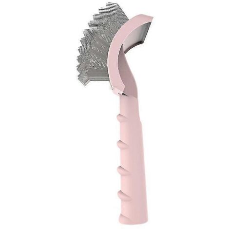 Brosse démêlante en fil métallique pour le toilettage des animaux, outil de massage pour démêler et éliminer les poils morts - Rose (1/3)