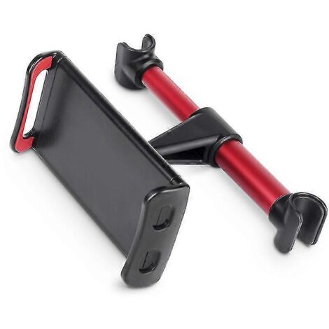 Support de téléphone/tablette télescopique Eafc pour voiture, avec coussin et fixation pour appui-tête arrière (4-11 pouces) - Boucle rouge (1/5)