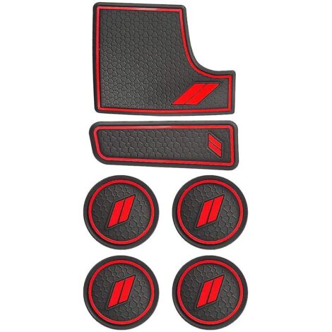 Lot de 6 porte-gobelets de voiture en latex, tapis anti-poussière, sans fente de porte, pour chargeur 2015-202-- (1/5)