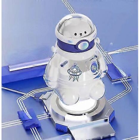 Gourde Kawaii avec autocollants pour paille, en forme d'ours, en plastique étanche - blanche (1/5)