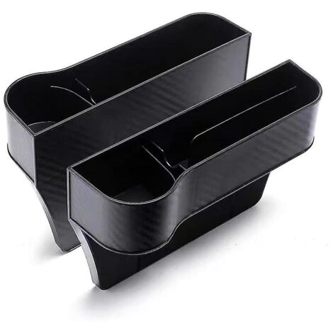 Boîte de rangement de voiture avec poche latérale, porte-gobelet et sac en fibre de carbone, lot de 2 (1/5)