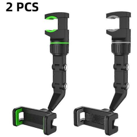 Support de téléphone pour rétroviseur de voiture, compatible avec les téléphones de 40 à 61 pouces, avec GPS intégré et support réglable – Gris et vert (1/5)