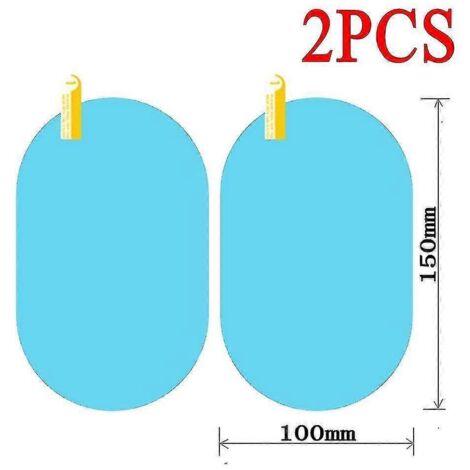 Lot de 2 films de protection transparents et imperméables pour rétroviseurs et vitres de voiture (150 mm x 100 mm). (1/5)