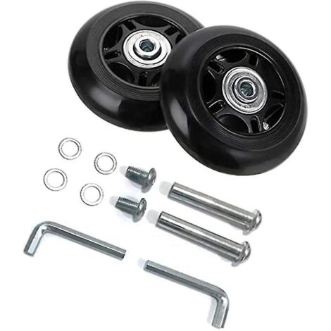 Roues de rechange noires pour bagages (2 roues) 75 mm x 24 mm x 8 mm / 2,95 pouces x 0,94 pouce x 0,31 pouce - (1/5)