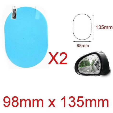 Lot de 2 films protecteurs anti-buée et anti-humidité pour rétroviseurs de voiture (98 mm x 135 mm). (1/5)
