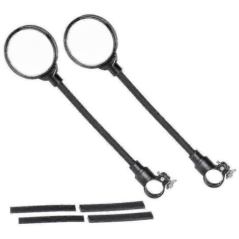 Rétroviseur de vélo Deemount, incassable, lentille convexe 80 mm, fixation sur guidon gauche ou droite, angle réglable - Lot de 2 (1/5)