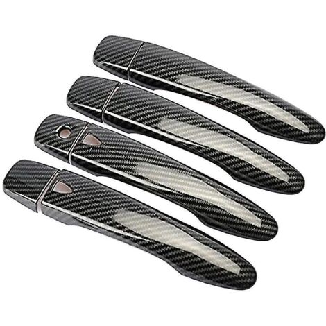 4 pièces pour Navara Np300 2015-2020 - Garniture adhésive décorative pour poignées de porte de voiture en fibre de carbone (1/3)