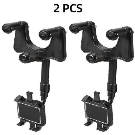 Support de téléphone universel pour rétroviseur de voiture à 360° avec fixation GPS intégrée - 2 pièces (standard) (1/5)